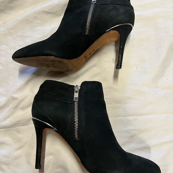 Coach black suede booties, barely worn, size 5.5B - Picture 2 of 5